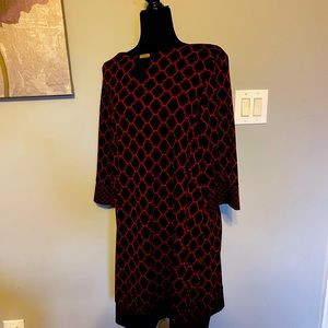Red and black sheath dress for work or casual